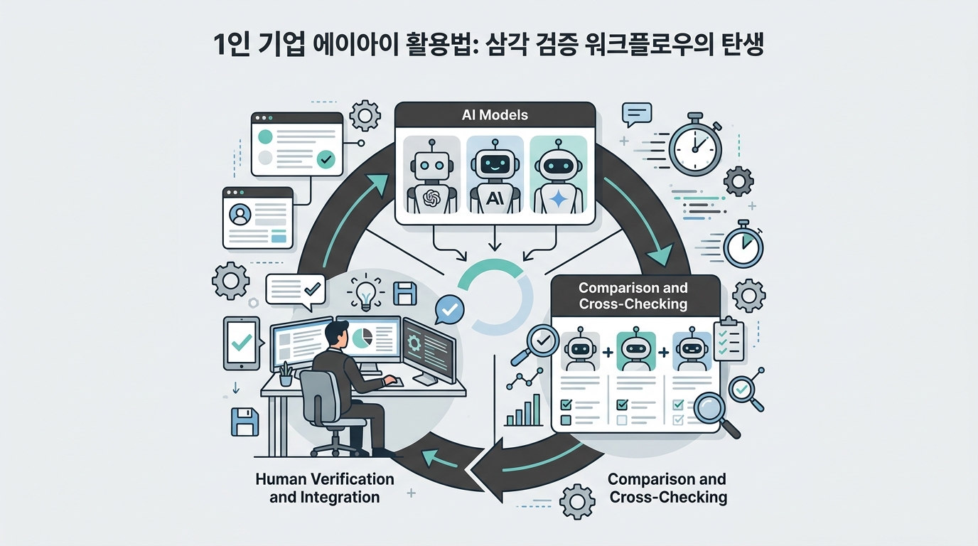 1인 기업 에이아이 활용법: 삼각 검증 워크플로우의 탄생